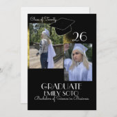 2026 Graduation Collage Script Gold Black Kaart (Voorkant / Achterkant)