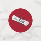 2026 Graduation Diploma on White and Red Confetti (Kleine voorkant)