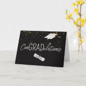 2026 Graduation Gold Confetti and Cap Kaart (Gele Bloem)