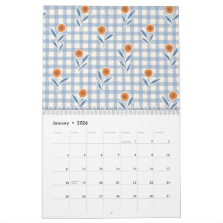 2026 Grandmillennial Pastel Bloemenkunst Kalender