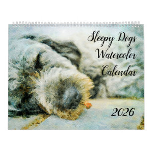 2026 Grappige Lui Slaperige Hond Puppies Anti-Angs Kalender