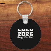 2026 Happy New Year Bold Numbers Celebration Party Sleutelhanger (Voorkant)
