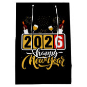 "2026 Happy New Year" Celebration Design Medium Cadeauzakje (Achterkant)
