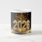 2026 Happy New Year Coffee Mug Extra Grote Beker (Voorkant)
