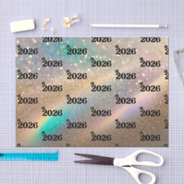 2026 happy new year pattern colorful glitters  tissuepapier
