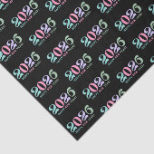 2026 happy new year, retro pastel pattern black tissuepapier (Detail)