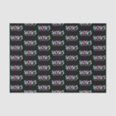 2026 happy new year, retro pastel pattern black tissuepapier (Voorkant)