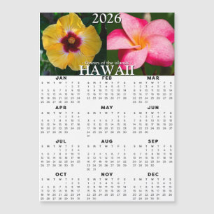2026 Hawaii Flower Magnetische Kalender