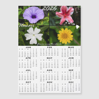 2026 Hawaiian Flower Calendar (Magnetisch x4)
