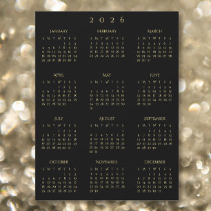 2026 Hele Jaar Zwarte Goud Jaarlijkse Agenda Magne