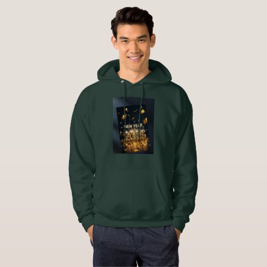2026 Hoodie - Festive Deep Forest Green Pullover (Devant entier)