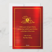 2026 Horse Chinese Lunar New Year Red Foil Yellow Feestdagenkaart (Achterkant)