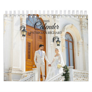 2026 Huwelijksfoto Chic Script Agenda Kalender