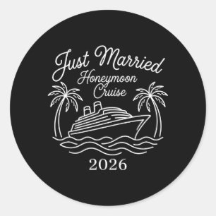 2026 huwelijksreis cruise passend nieuwgetrouwd hu ronde sticker