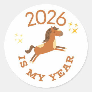 2026 Is My Year Cute Year of the Horse Ronde Sticker