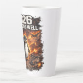 2026 Is Not Going Well Funny Penguin Latte Mug  (Devant)