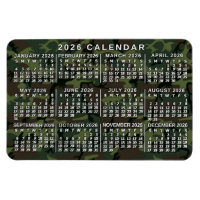 2026 Jaar Maandkalender Camouflage Camo Groen