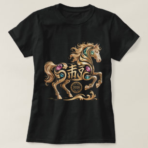 2026 Jaar van het Paard Chinees Nieuwjaar Gouden H T-shirt