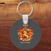 2026 Jaar Van Het Paard Chinese Zodiac Kunst  Sleutelhanger (Voorkant)