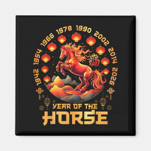 2026 jaar van het vuur paard Chinese zodiak nieuwj Magneet
