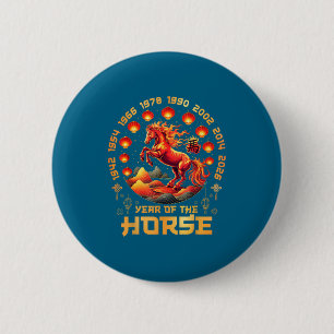 2026 jaar van het vuurpaard Chinese zodiac nieuwe Ronde Button 5,7 Cm