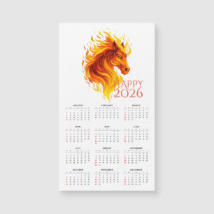 2026 Jaar van het Vuurpaard Magnetische Kalender
