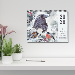 2026 Jaar van Verandering Bloem Motiverend  Kalender