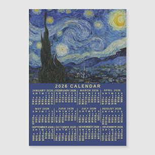 2026 Jaarkalender Sterrennacht of Fotomagneet