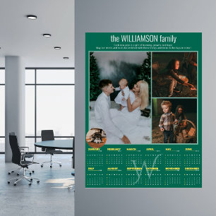 2026 Jaarlijkse Kalender 4 Foto Collage Persoonlij Poster