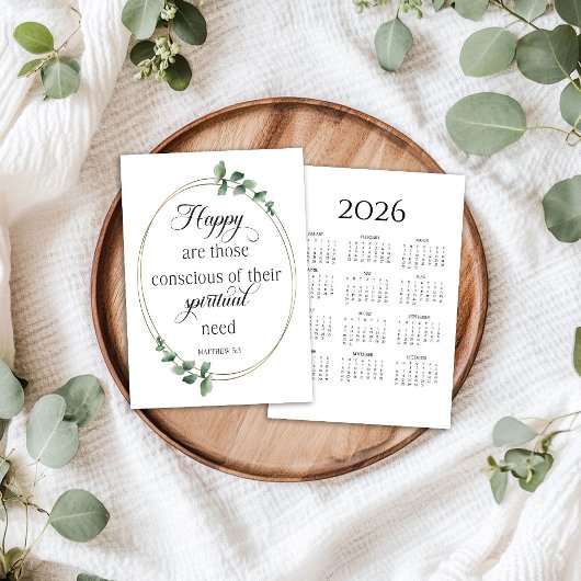 2026 JW Year Text Calendar Card Programma