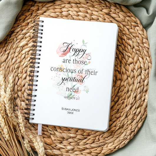 2026 JW Year Text Matthew 5:3 with Spring Flowers 