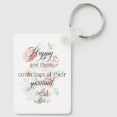 2026 JW Year Text Matthew 5:3 with Spring Flowers Sleutelhanger (Achterkant)