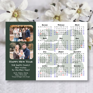 2026 Kalender 2 Foto Modern Sage Green Magnetic