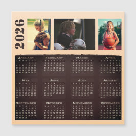 2026 Kalender 3 Foto Collage Magneet Kaart