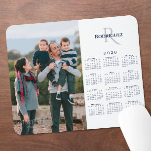 2026 Kalender Aangepaste Foto Monogram Naam Muismat