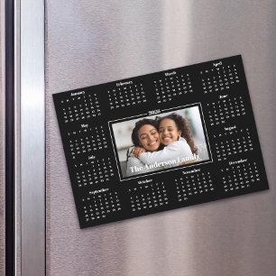 2026 Kalender Aangepaste Fotofamilie Zwarte Magnee