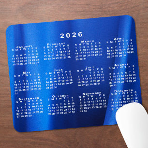 2026 Kalender Abstract Blauw Aangepaste Foto Muismat
