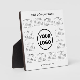 2026 Kalender Bedrijf Logo Business Desktop Fotoplaat