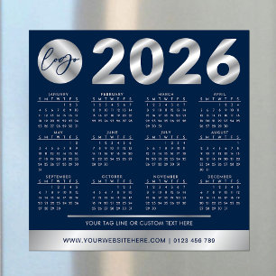 2026 Kalender Bedrijf Logo Navy & Silver
