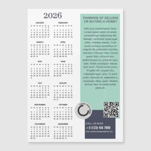 2026 Kalender Bedrijf Logo QR Code Magnetische Kaa