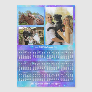2026 Kalender Boho Watercolor Aangepaste Foto Magn