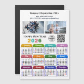 2026 Kalender Business 2 Foto Logo QR Magnetisch (Voorkant / Achterkant)