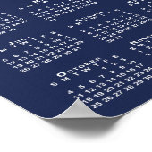 2026 Kalender Business Logo en tekst Navy Blue Poster (Hoek)