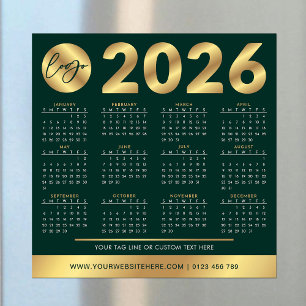 2026 Kalender Business Logo Green & Gold Corporate