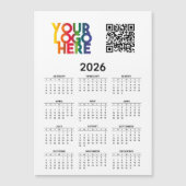 2026 Kalender Business Logo QR Code Magnetische Ka (Voorkant)
