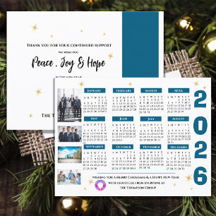 2026 Kalender Corporate Business met Bedrijf Logo Feestdagenkaart