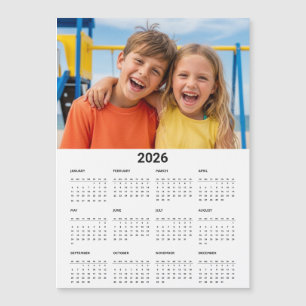 2026 Kalender Familie Foto Moderne Koelkastmagneet