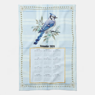 2026 Kalender Handdoek Bluejay 2