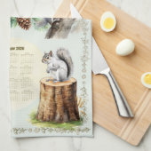 2026 Kalender Handdoek Eekhoorns Daisies Eikels Gr (Quarter Fold)