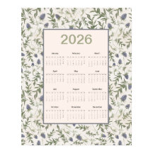 2026 Kalender Hele Jaar Distel